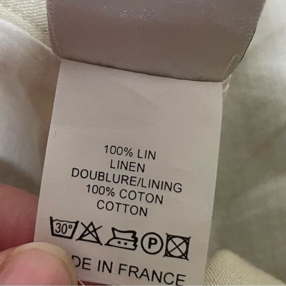 EUN HWA Paris Tan Linen Wide Leg‎ Culottes Cropped Capri Pants Lagenlook 46 - Picture 4 of 5